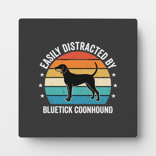 Bluetick Coonhound Retro Zonsondergang Hond Fotoplaat (Voorkant)