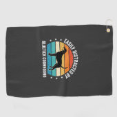 Bluetick Coonhound Retro Zonsondergang Hond Golfhanddoek (Horizontaal)