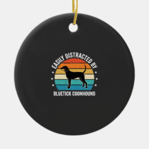 Bluetick Coonhound Retro Zonsondergang Hond Keramisch Ornament