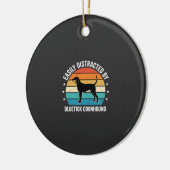 Bluetick Coonhound Retro Zonsondergang Hond Keramisch Ornament (Links)