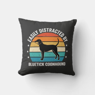 Bluetick Coonhound Retro Zonsondergang Hond Kussen