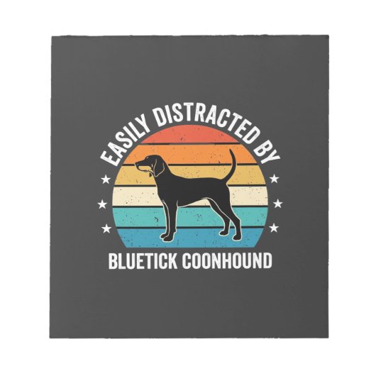 Bluetick Coonhound Retro Zonsondergang Hond Notitieblok (Voorkant)