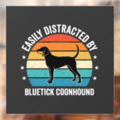 Bluetick Coonhound Retro Zonsondergang Hond Raamsticker (Vel 2)