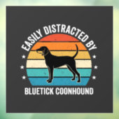 Bluetick Coonhound Retro Zonsondergang Hond Raamsticker (Vel 3)