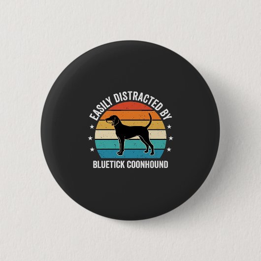 Bluetick Coonhound Retro Zonsondergang Hond Ronde Button 5,7 Cm (Voorkant)