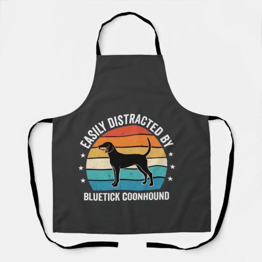 Bluetick Coonhound Retro Zonsondergang Hond Schort (Voorkant)