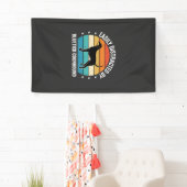 Bluetick Coonhound Retro Zonsondergang Hond Spandoek (Insitu)