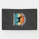 Bluetick Coonhound Retro Zonsondergang Hond Spandoek (Horizontaal)