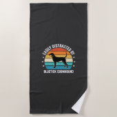 Bluetick Coonhound Retro Zonsondergang Hond Strandlaken (Voorkant)