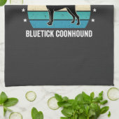 Bluetick Coonhound Retro Zonsondergang Hond Theedoek (Gevouwen)