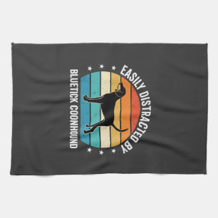 Bluetick Coonhound Retro Zonsondergang Hond Theedoek