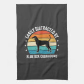 Bluetick Coonhound Retro Zonsondergang Hond Theedoek (Verticaal)