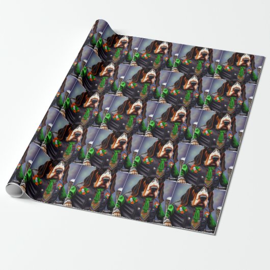 Bluetick Coonhound rijdt op fiets St. Patrick's Da Cadeaupapier (Uitgerold)