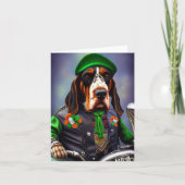 Bluetick Coonhound rijdt op fiets St. Patrick's Da Kaart (Voorkant)