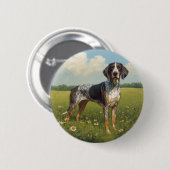 Bluetick Coonhound Ronde Button 5,7 Cm (Voorkant /achterkant)