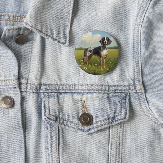 Bluetick Coonhound Ronde Button 5,7 Cm (In situ)
