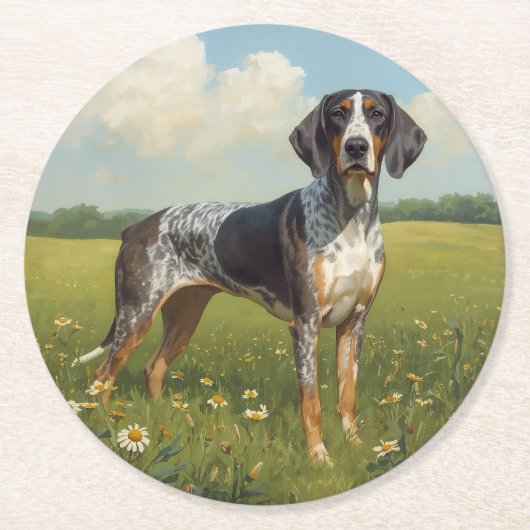 Bluetick Coonhound Ronde Kartonnen Onderzetter (Voorkant)
