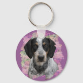 Bluetick Coonhound Roze Lila Hondenliefhebber Foto Sleutelhanger (Achterkant)