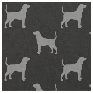 Bluetick Coonhound Silhouetten grijs en zwart Stof