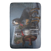 Bluetick Coonhound Sneeuw Slede Kerst Decoratie Badmat (Voorkant Verticaal)