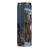 Bluetick Coonhound Sneeuw slee Kerstmis decoratie Thermosbeker (Achterkant)