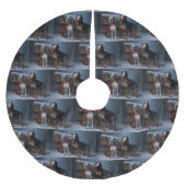 Bluetick Coonhound Snowy Sleigh Kerst Decor Kerstboom Rok (Voorkant)