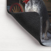 Bluetick Coonhound Snowy Sleigh Kerst Decor Muismat (Hoek)