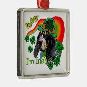 Bluetick Coonhound St Patricks Metalen Ornament (Rechts)