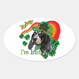 Bluetick Coonhound St Patricks Ovale Sticker