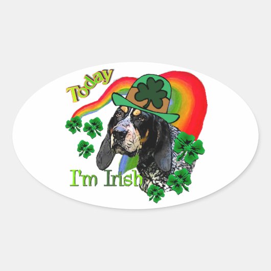 Bluetick Coonhound St Patricks Ovale Sticker (Voorkant)