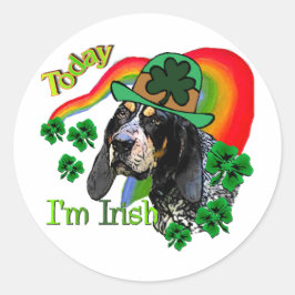 Bluetick Coonhound St Patricks Ronde Sticker