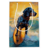 Bluetick Coonhound Strand Surfen Schilderen Medium Cadeauzakje (Voorkant)