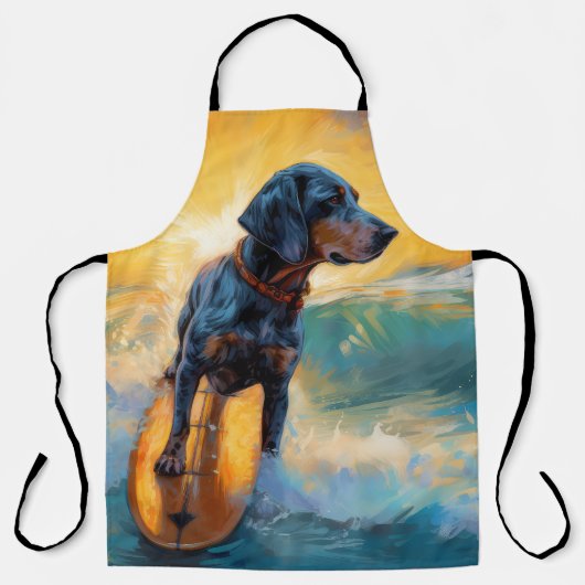 Bluetick Coonhound strand surfen schilderij  Schort (Voorkant)