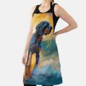 Bluetick Coonhound strand surfen schilderij  Schort (Insitu)