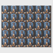 Bluetick Coonhound Whimsical Halloween Schilderij Cadeaupapier (Vlak)