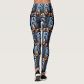 Bluetick Coonhound Whimsical Halloween Schilderij Leggings (Achterkant)
