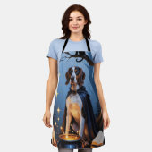 Bluetick Coonhound Whimsical Halloween Schilderij Schort (Gedragen)