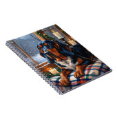 Bluetick Coonhound With Christmas Lights Holiday Notitieboek (Rechterzijde)