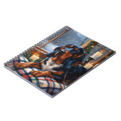 Bluetick Coonhound With Christmas Lights Holiday Notitieboek (Linkerzijde)