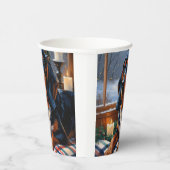 Bluetick Coonhound With Christmas Lights Holiday Papieren Bekers (Rechts)