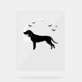 Bluetick Dog - Halloween Moon Silhouette Classic T Acryl Bord (Voorkant)