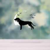 Bluetick Dog - Halloween Moon Silhouette Classic T Acryl Bord (Neutraal)
