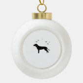 Bluetick Dog - Halloween Moon Silhouette Classic T Keramische Bal Ornament (Voorkant)