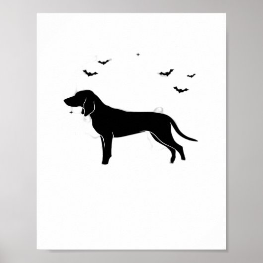 Bluetick Dog - Halloween Moon Silhouette Classic T Poster (Voorkant)