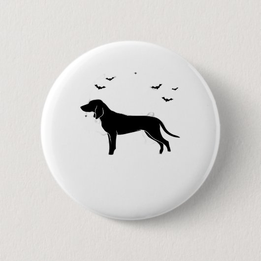 Bluetick Dog - Halloween Moon Silhouette Classic T Ronde Button 5,7 Cm (Voorkant)