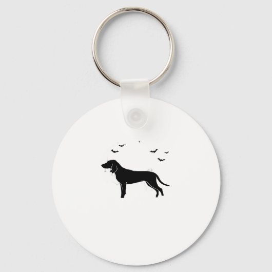 Bluetick Dog � Halloween Moon Silhouette Classic T Sleutelhanger (Voorkant)