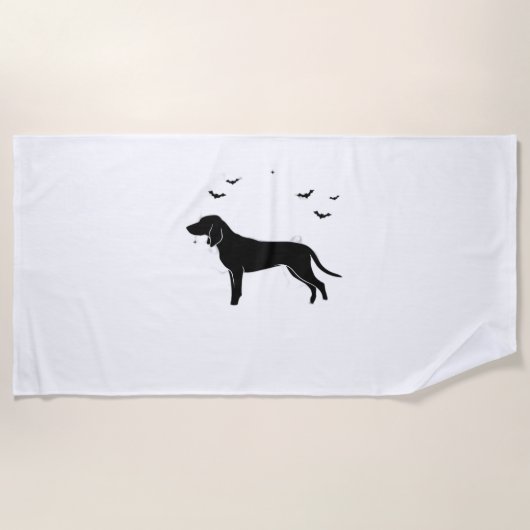 Bluetick Dog - Halloween Moon Silhouette Classic T Strandlaken (Voorkant)