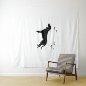 Bluetick Dog - Halloween Moon Silhouette Classic T Wandkleed (In Situ (horizontaal))