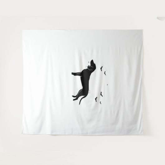 Bluetick Dog - Halloween Moon Silhouette Classic T Wandkleed (Voorkant (horizontaal))