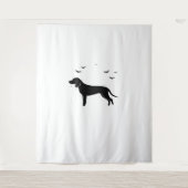 Bluetick Dog - Halloween Moon Silhouette Classic T Wandkleed (Voorkant)